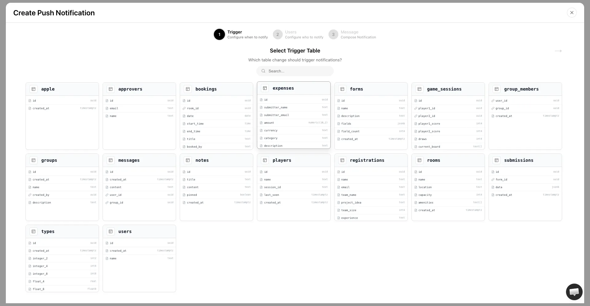 Select Trigger Table