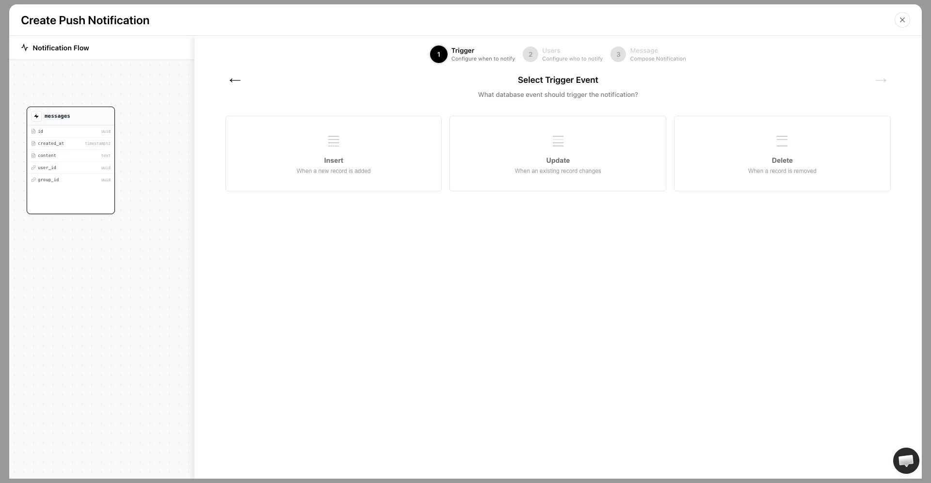 Select Trigger Event