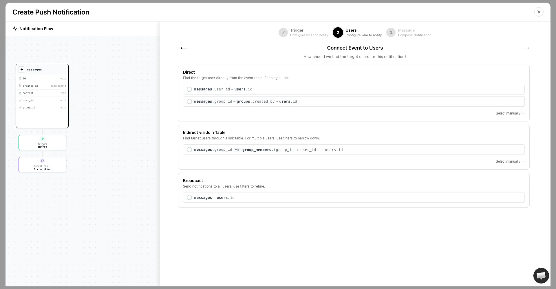 Connect Event to Users
